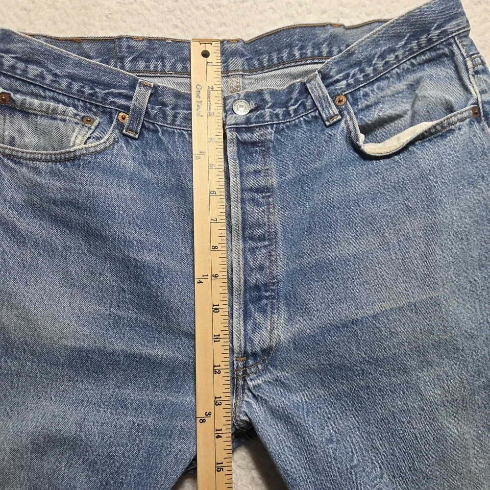 Vintage 1980s Levi's 501 Size 34x27 Button Fly USA Made‎ Distressed Faded